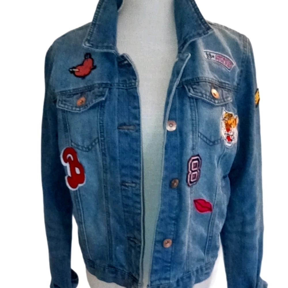 CiSono Denim Jacket w/ Patch Embellishments